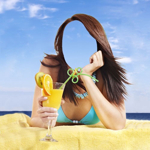 Шаблон для Photoshop - С коктейлем на море