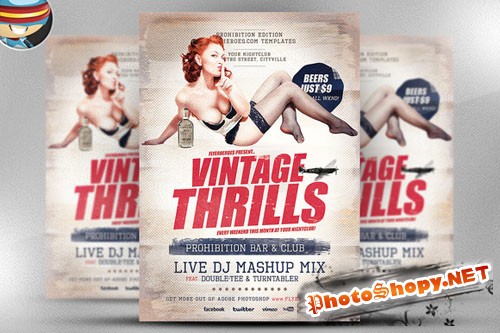 CreativeMarket - Vintage Thrills Flyer Template