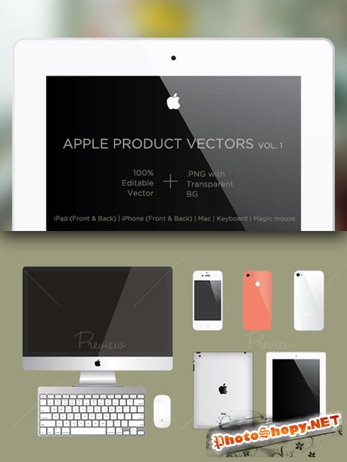 CreativeMarket - Apple Product Vector Mockups 29809