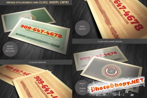 Vintage Business Card PSD template
