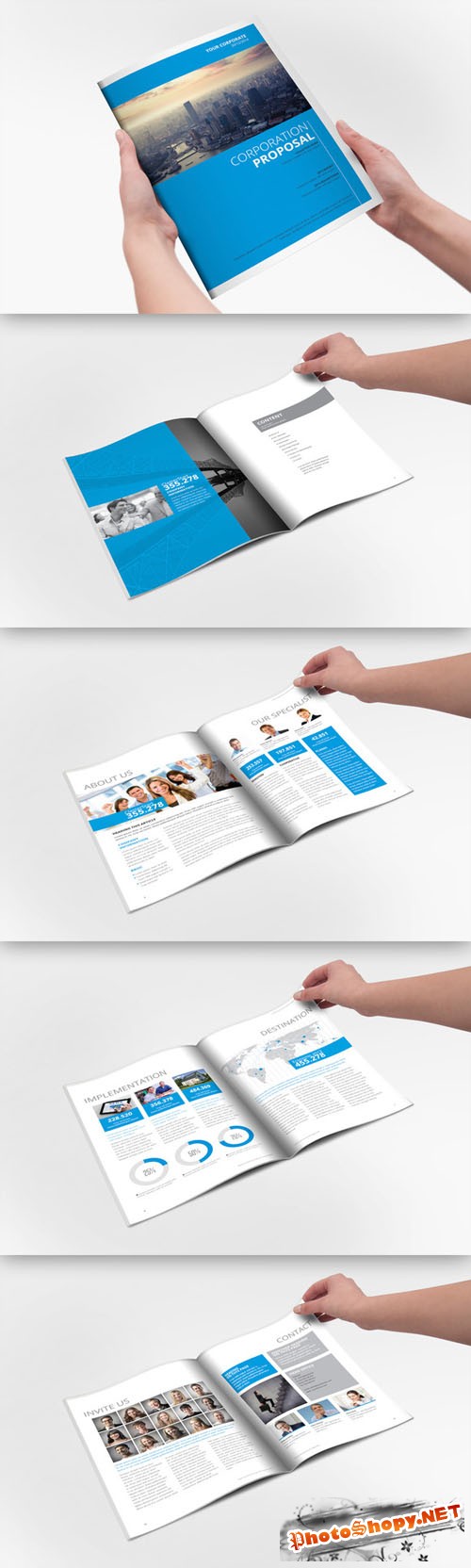 CreativeMarket - Clear Corporate Template Brochure 21556