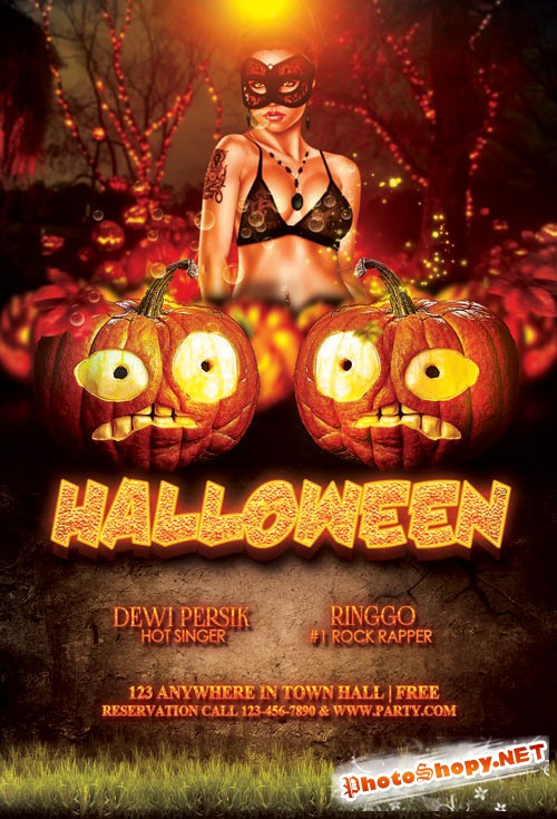 Halloween Party Flyer/Poster PSD Template