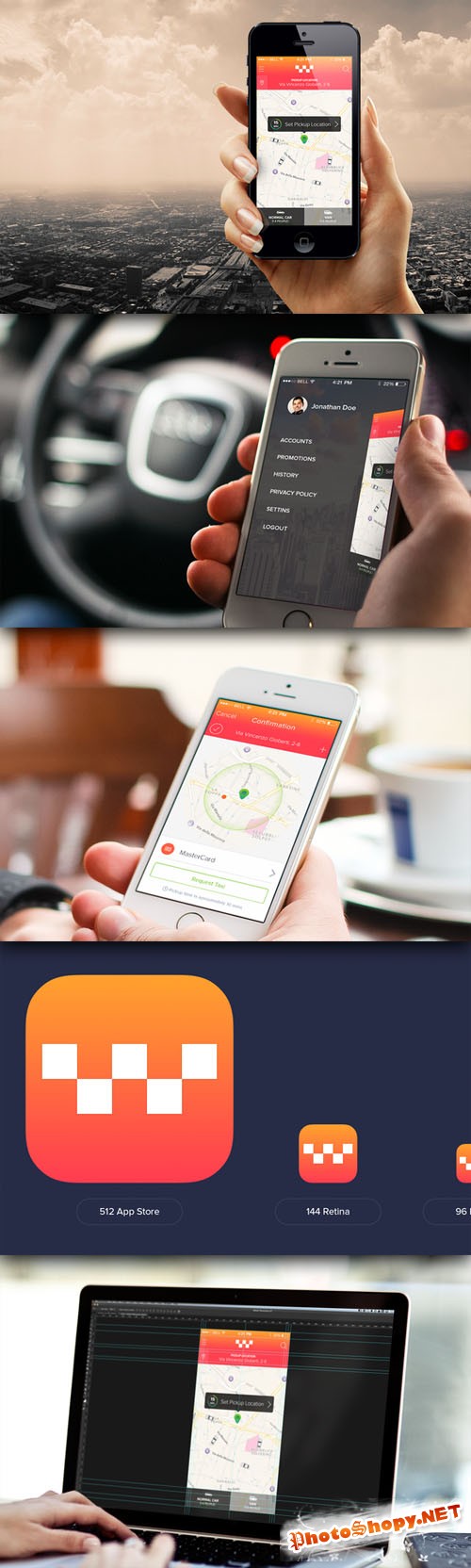 CreativeMarket - Uber/Taxi App Design