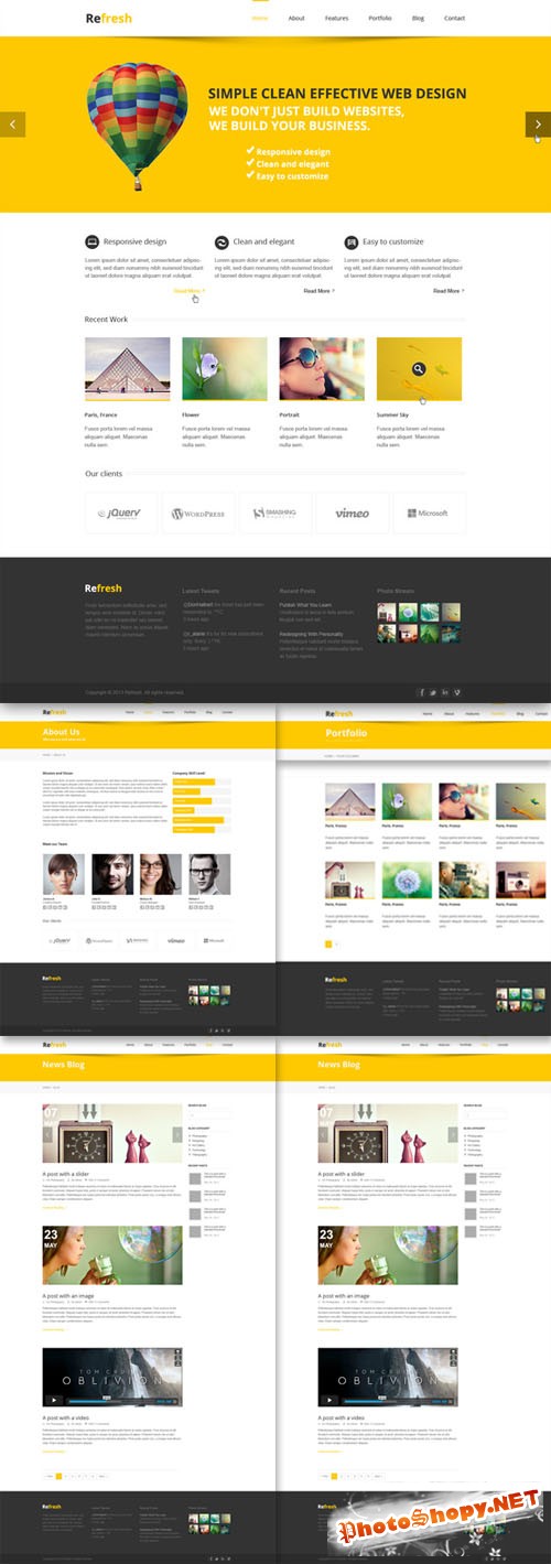 CreativeMarket - Refresh - Multipurpose PSD template