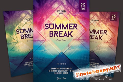 CreativeMarket - Summer Break Flyer 44863
