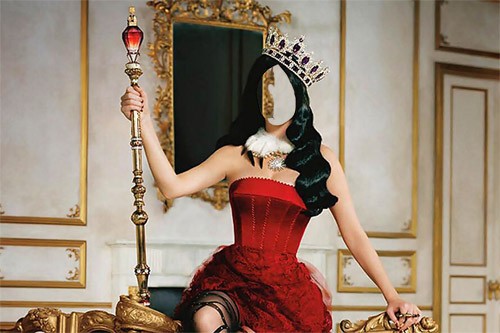 Шаблон для Photoshop - Королева со скипетром и короной