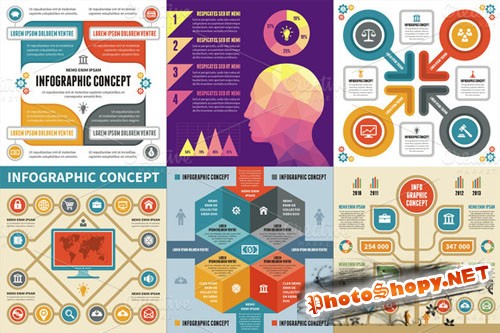 CreativeMarket - 6 Infographic Concept 18548