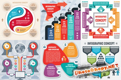 CreativeMarket - 6 Infographic Business Concept 34560
