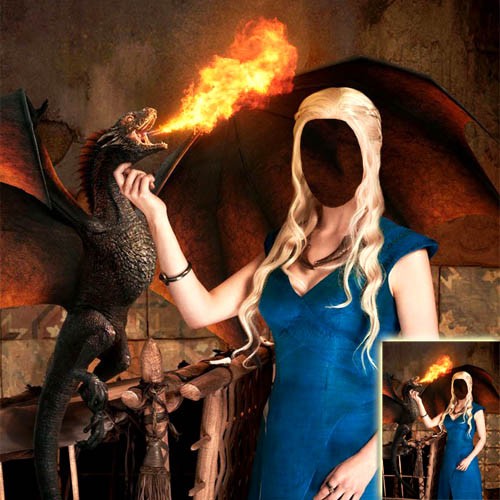 Шаблон для фотомонтажа - Огнедышащий драконом