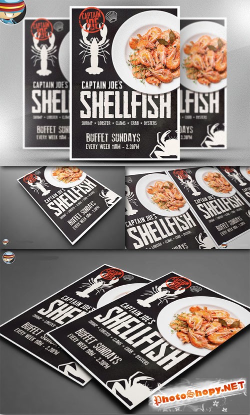 CreativeMarket - Captain Joe's Shellfish Poster