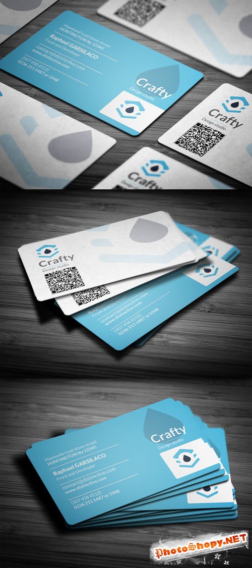 CreativeMarket - Blue light Corporate Business Card