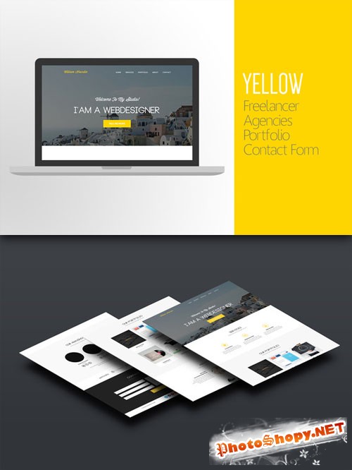 CreativeMarket - Yellow One-Page Website - PSD Template