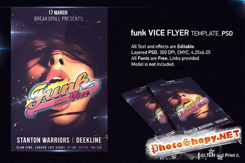 CreativeMarket - Funk Vice Club Flyer PSD Template