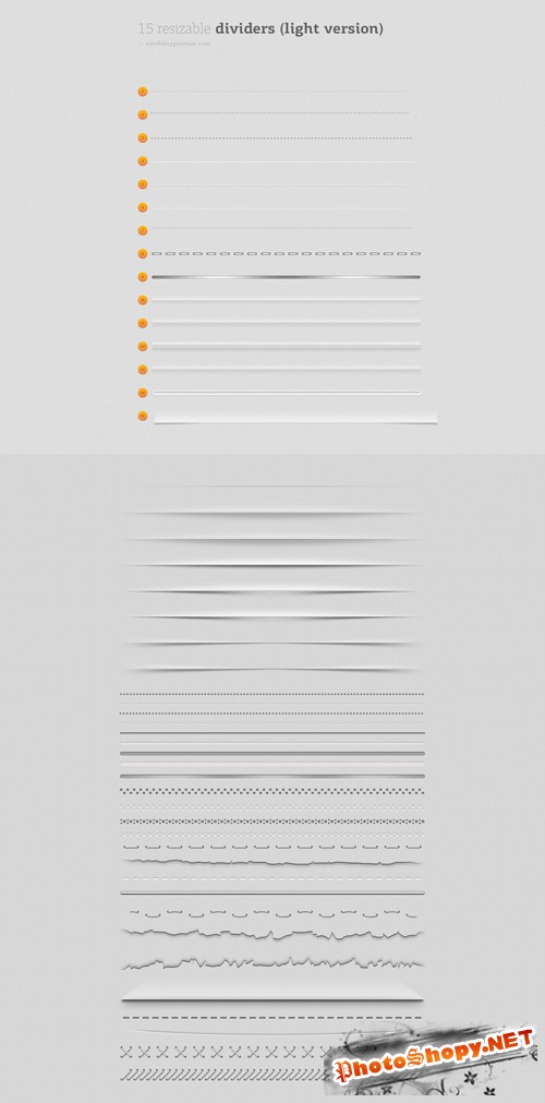 Resizeable Web Dividers PSD