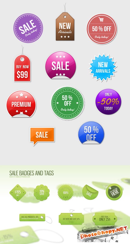 Sale Badges Tags and Stickers PSD