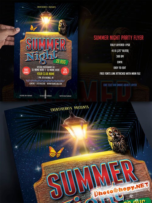 Creativemarket - Summer Night Party Flyer 52215