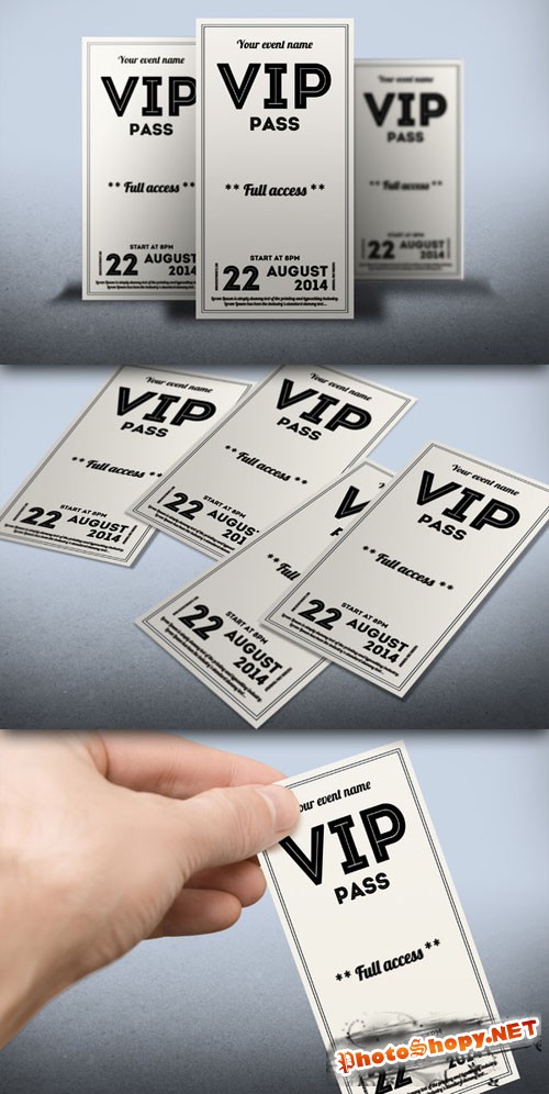 Creativemarket - Clean retro style VIP PASS card 52108
