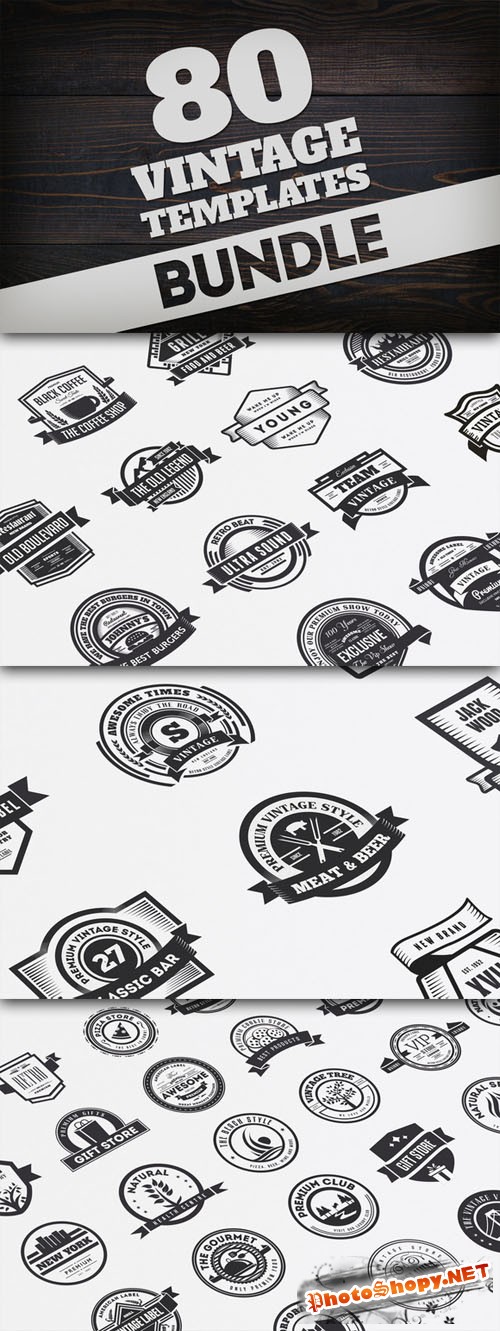 Creativemarket - Bundle 80 Vintage Logos & Badges