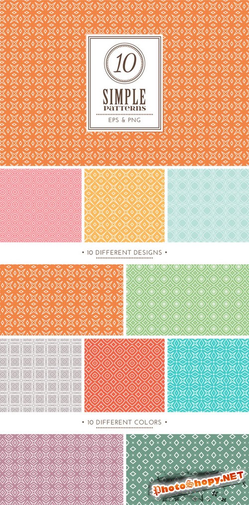 CreativeMarket - Set of 10 simple patterns Vol. 1