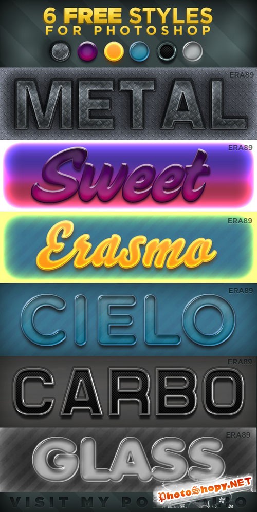 Colored Text Effects Photoshop Layer Styles #2