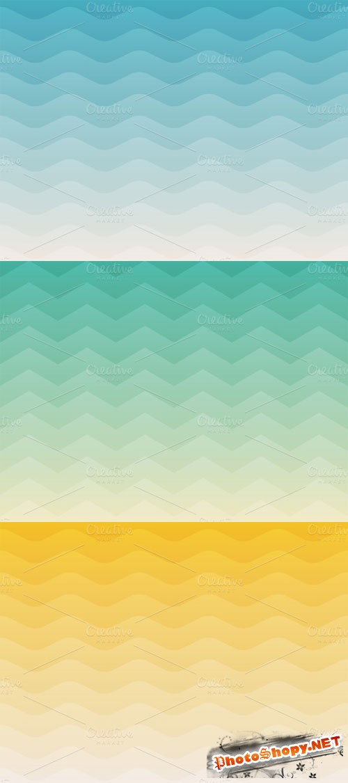 CreativeMarket - 3 Sea geometric backgrounds