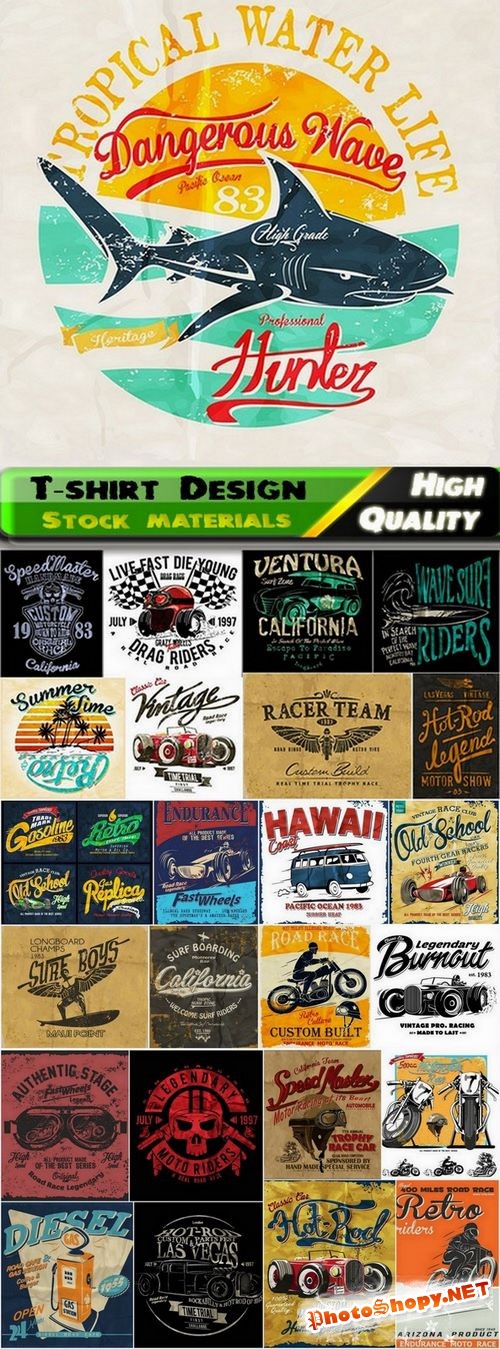 T-shirt Design elements in vector from stock #28 - 25 Eps