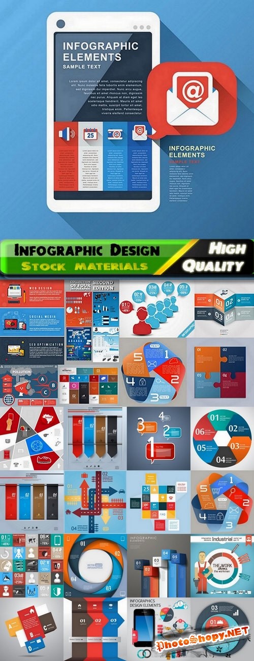 Infographic Design Elements in vector set from stock #70 - 25 Eps