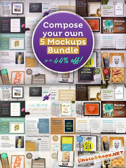 CreativeMarket - Compose your 5 Mockups Bundle 21762