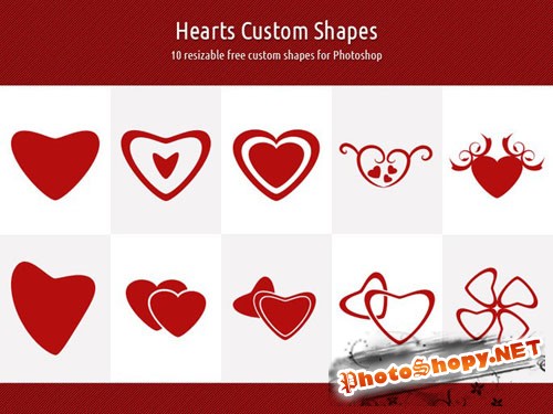 Hearts Custom Photoshop Shapes