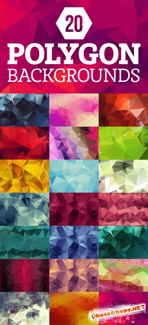20 High-Res Geometric Polygon Backgrounds