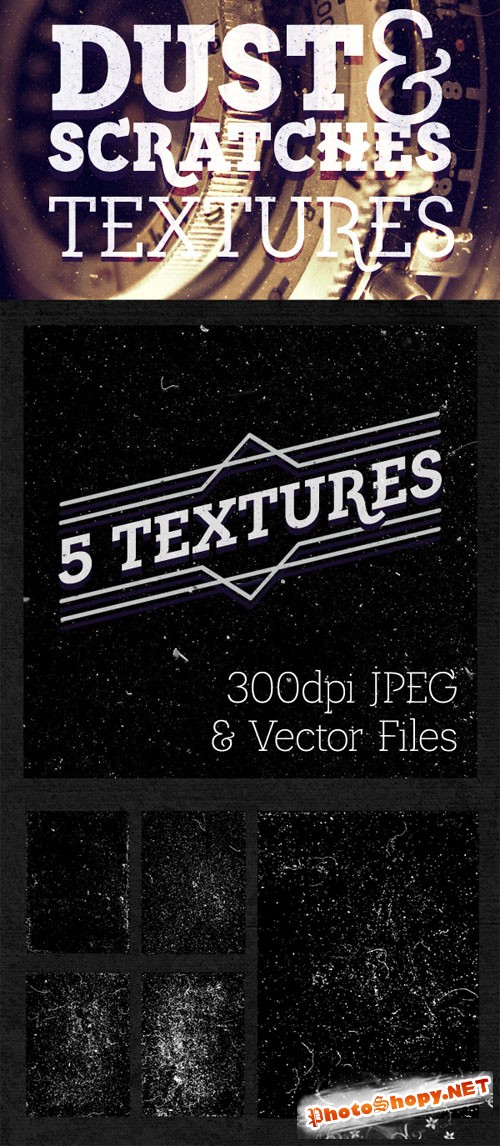 5 Dust & Scratches Textures for Photoshop & Illustrator