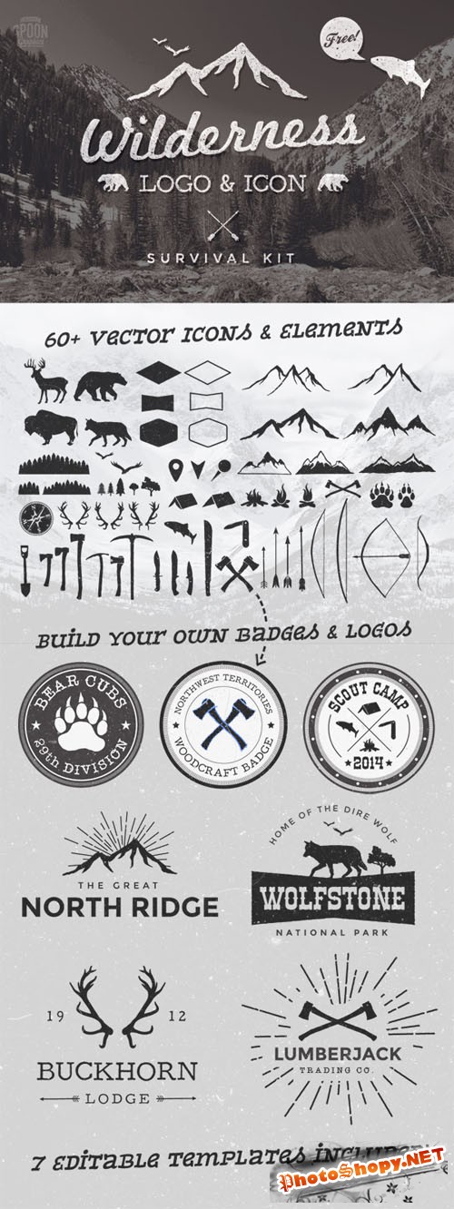 Wilderness Vector Graphics & Logo Template Kit