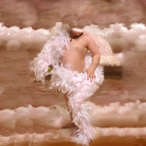 Шаблон для фото - Красивый ангелочек с крыльями