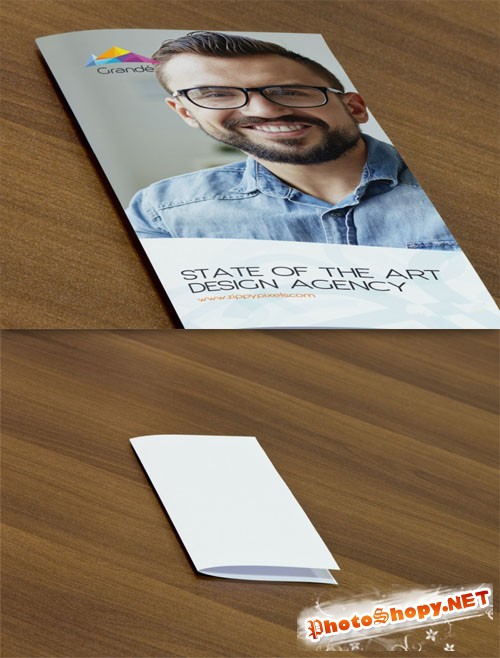 Professional PSD Mockup of Two Bifold Flyers