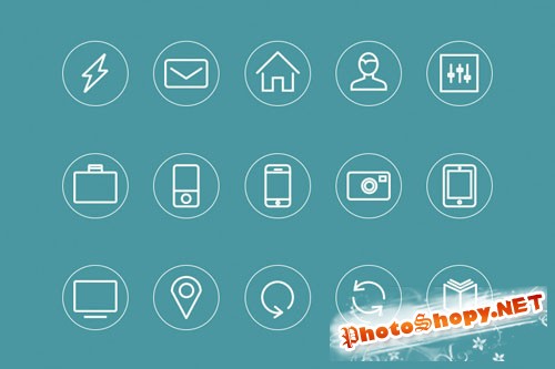 15 Minimal Style Vector Icons - Ai, EPS and PSD Template