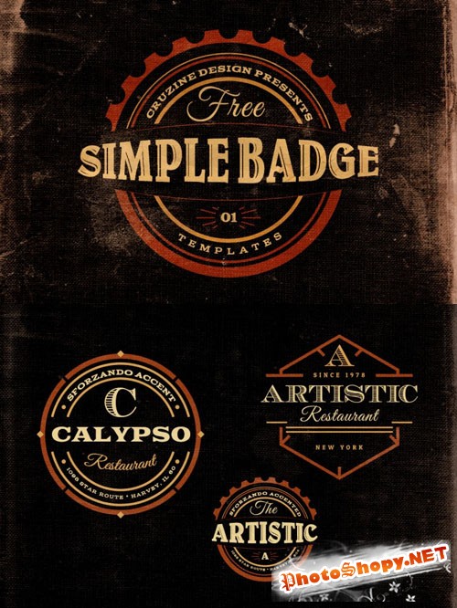 3 Retro/Vintage Style Simple Badges Template v.1
