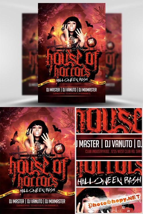 House of Horrors Halloween Flyer Template