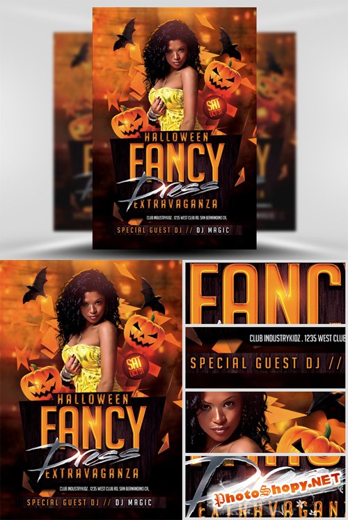 Halloween Fancy Dress Extravaganza Flyer Template