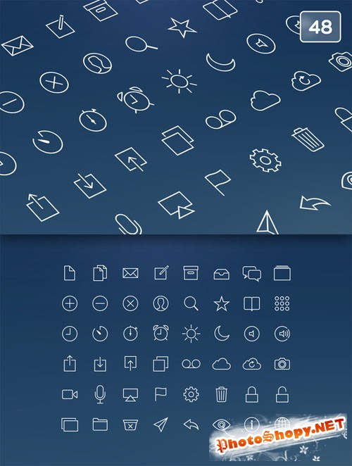 CreativeMarket - Thinnies 48 (iOS 7 Icon Pack)