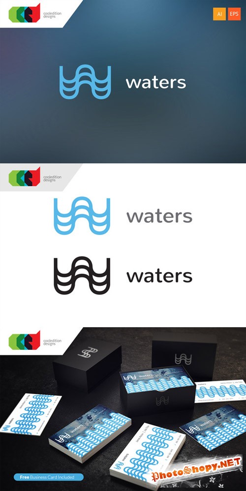 Waters - Logo Template plus Business Card
