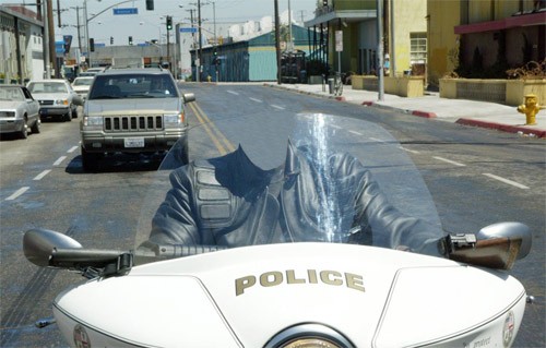 Шаблон для фотошопа - На полицейском мотоцикле