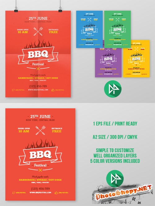 Creativemarket - BBQ party poster template 49849