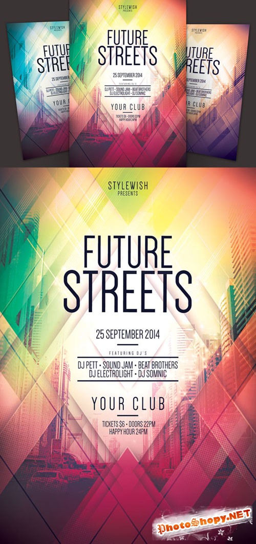 Creativemarket - Future Streets Flyer 66563