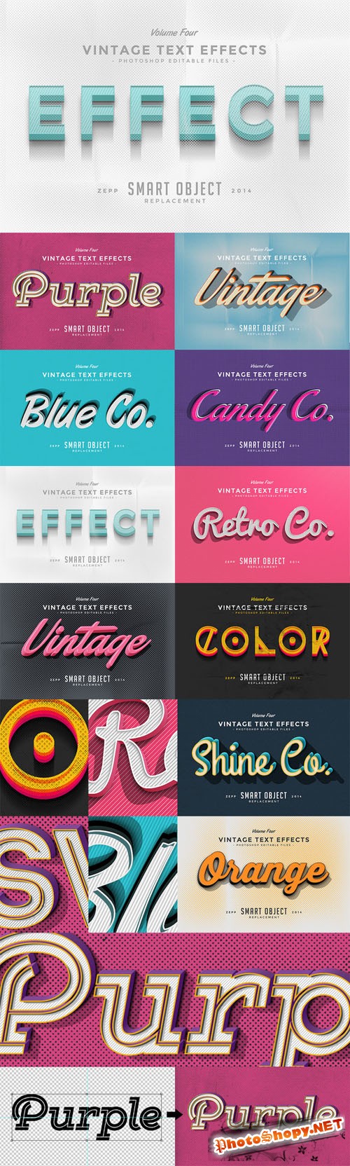 CreativeMarket - Vintage Text Effects Vol.4