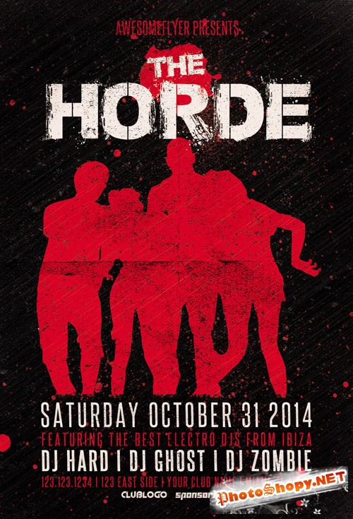 The Horde Halloween Party Flyer Template