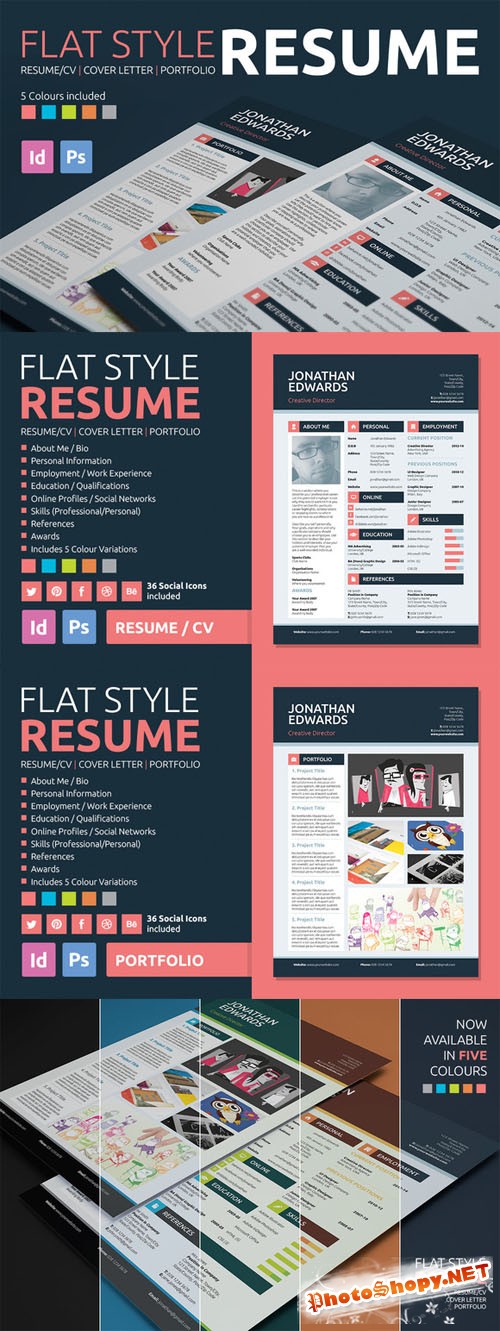 CreativeMarket - Flat Style Resume