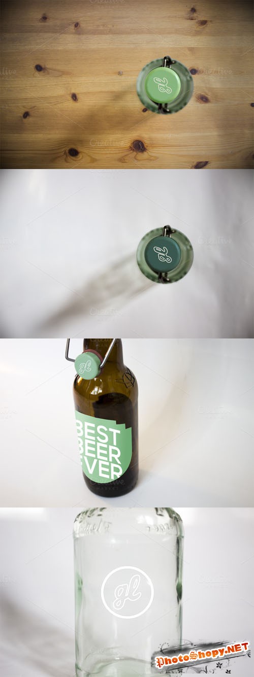 CreativeMarket - 3 Beer Bottle Mockups