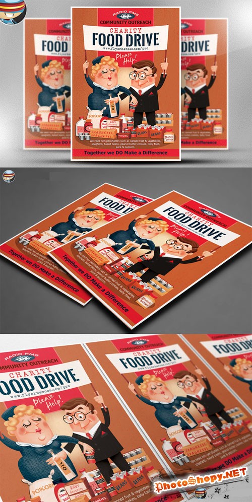 CreativeMarket - Charity Food Drive Flyer Template