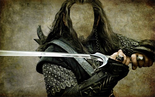 Воин и меч - Шаблон мужской