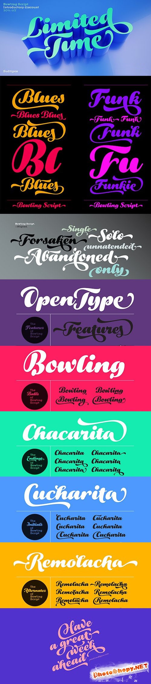 Bowling Script Font Family